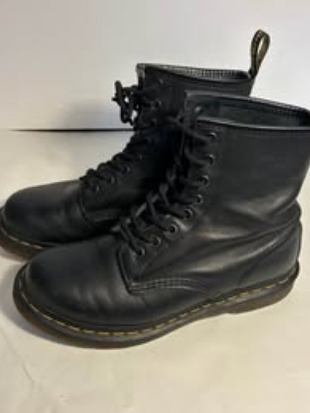 Dr Doc Marten Black 8 Eyelet Army Combat Boots Women size 6